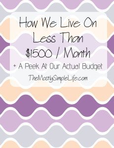 Live On Less Than $1500 A Month