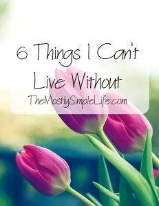 things I can't live without