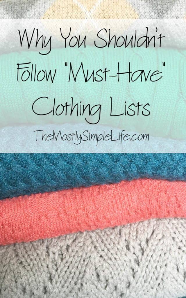 Why You Shouldn't Follow "Must-Have" Clothing Lists