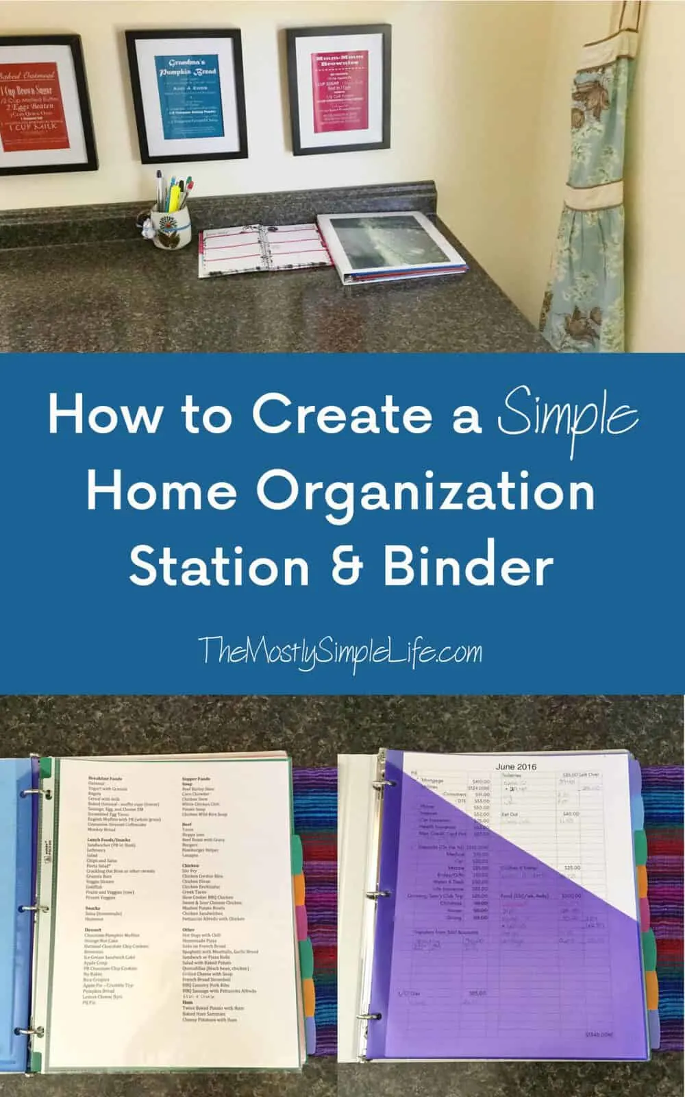 Creating a Simple Home Organization Station & Binder
