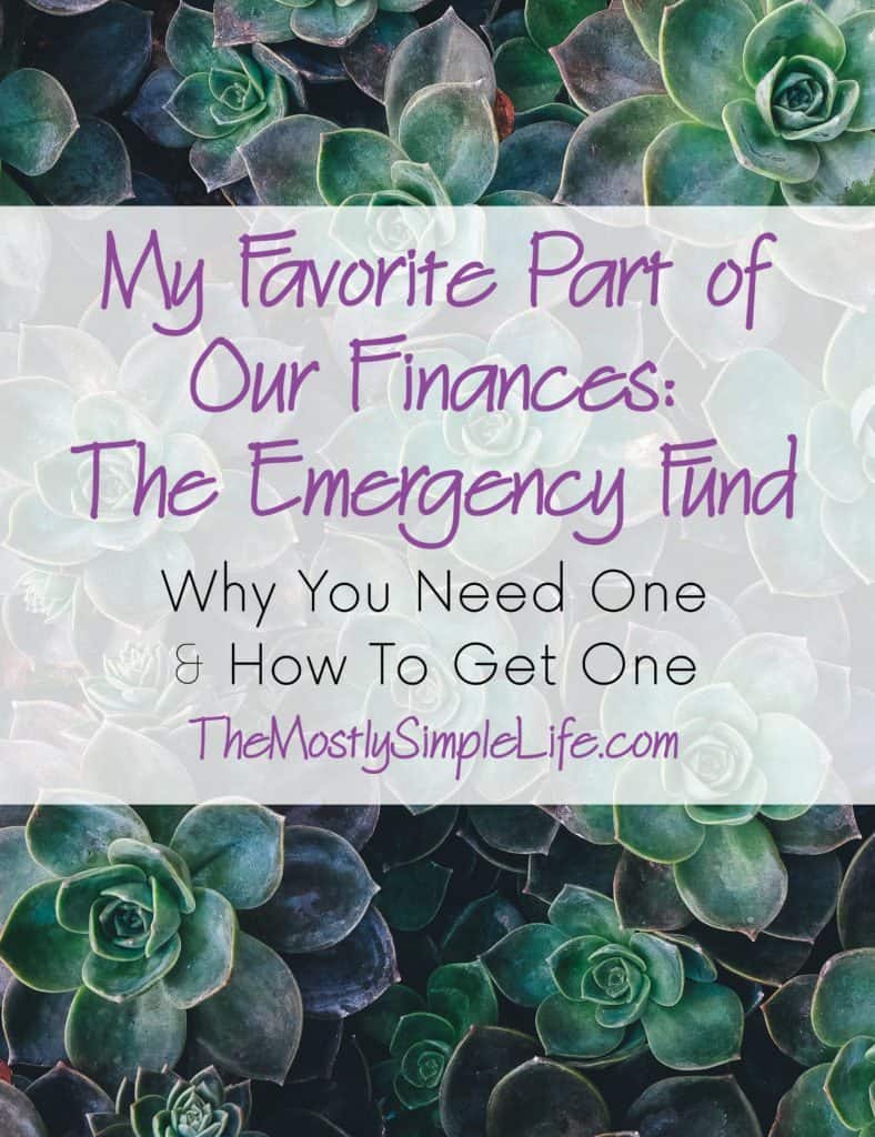 My Favorite Part of Our Finances: The Emergency Fund. Simple reasons why you need one and how to get one. 