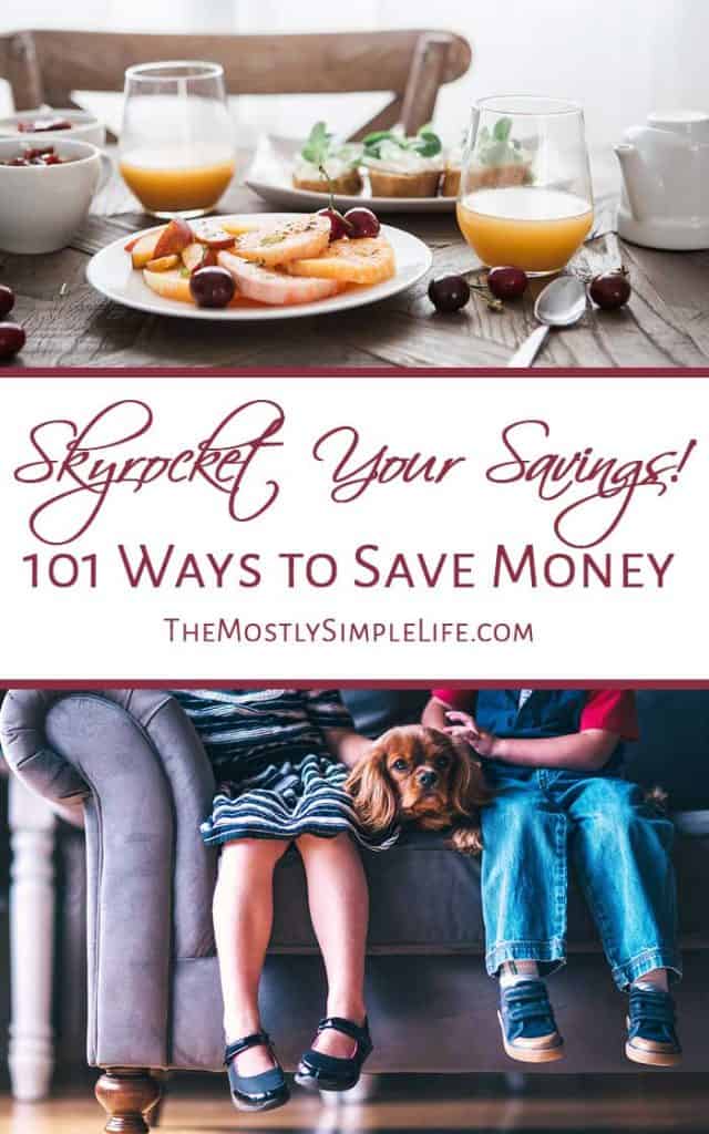 101 Ways to Save Money | Save on groceries, entertaining, housing and more... | Frugal tips and budgeting | Click through for all the info! 