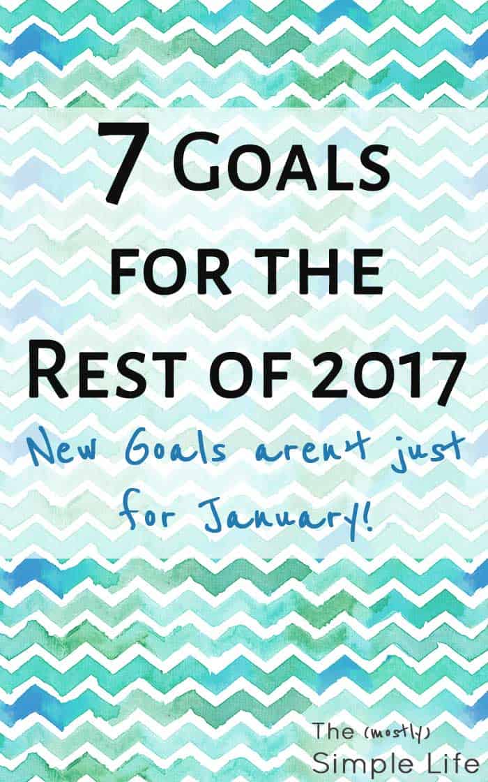 Goals for 2017 (or at least the rest of it)
