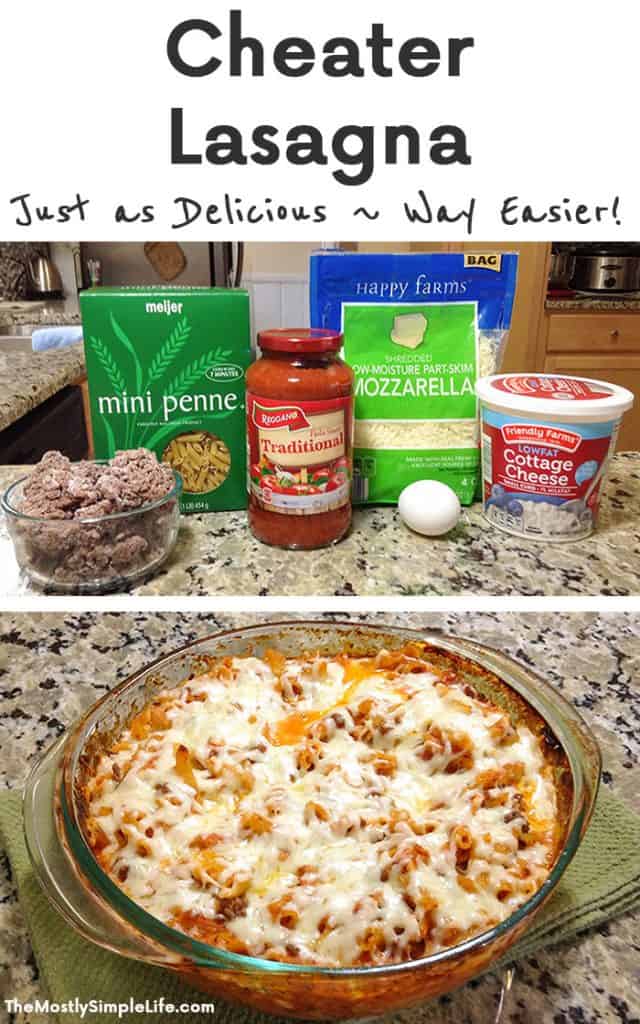 Cheater Lasagna: Easy dinner | Weeknight dinner | Simple meal | Freezer meal |