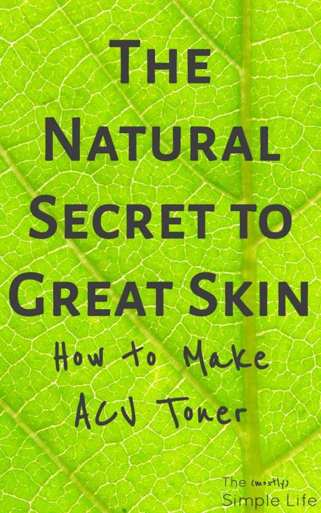 The Natural Secret to Great Skin: ACV Toner | Apple Cider Vinegar Toner | Natural Organic Skincare | Acne Treatment | This made my skin SO much better! 
