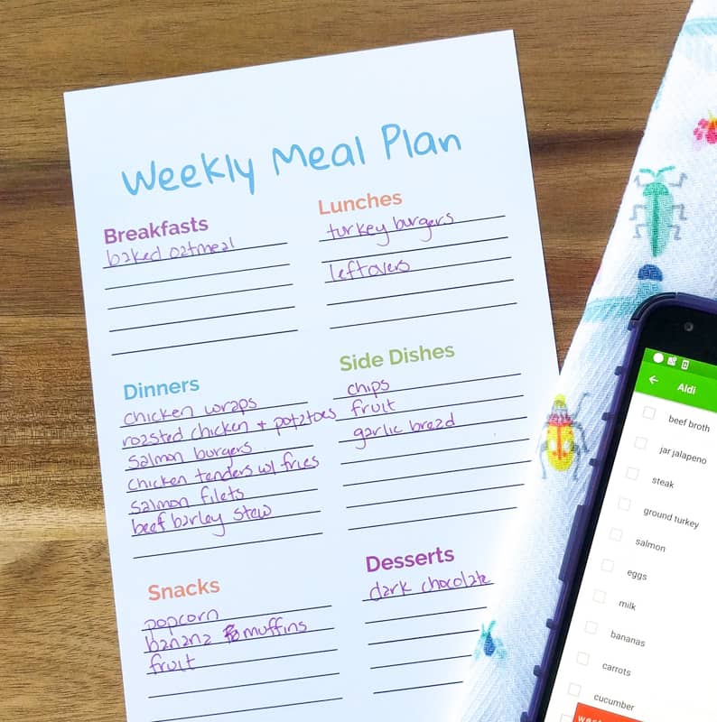 second weekly meal plan example