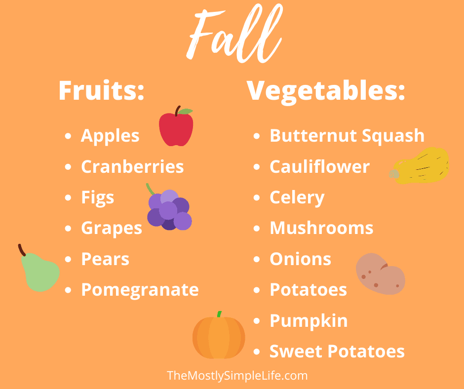 Fruits and Vegetables in Season in the Fall