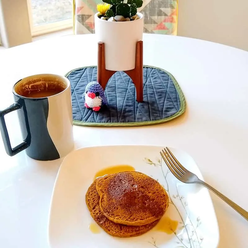 pumpkin pancakes with coffee