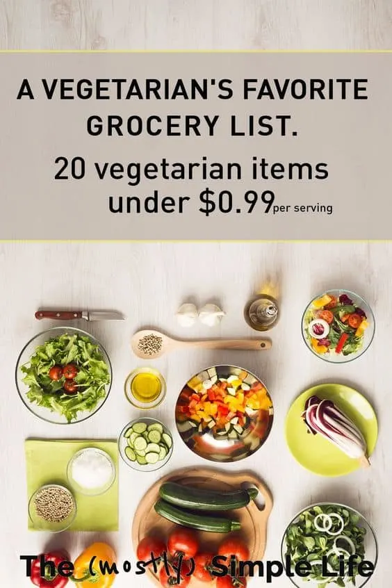 cheap vegatarian grocery list