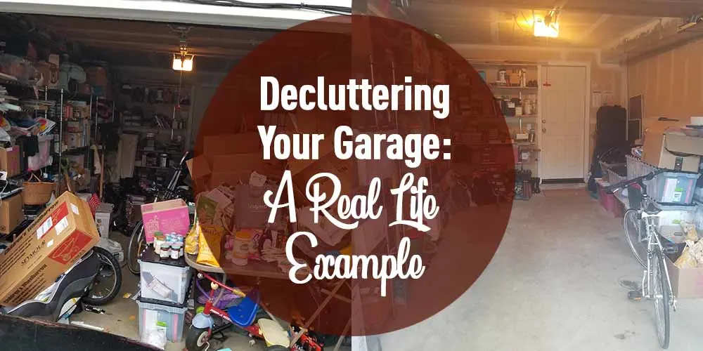 image showing decluttered garage before and after