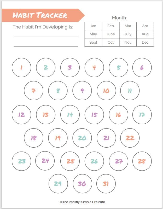 habit tracker printable