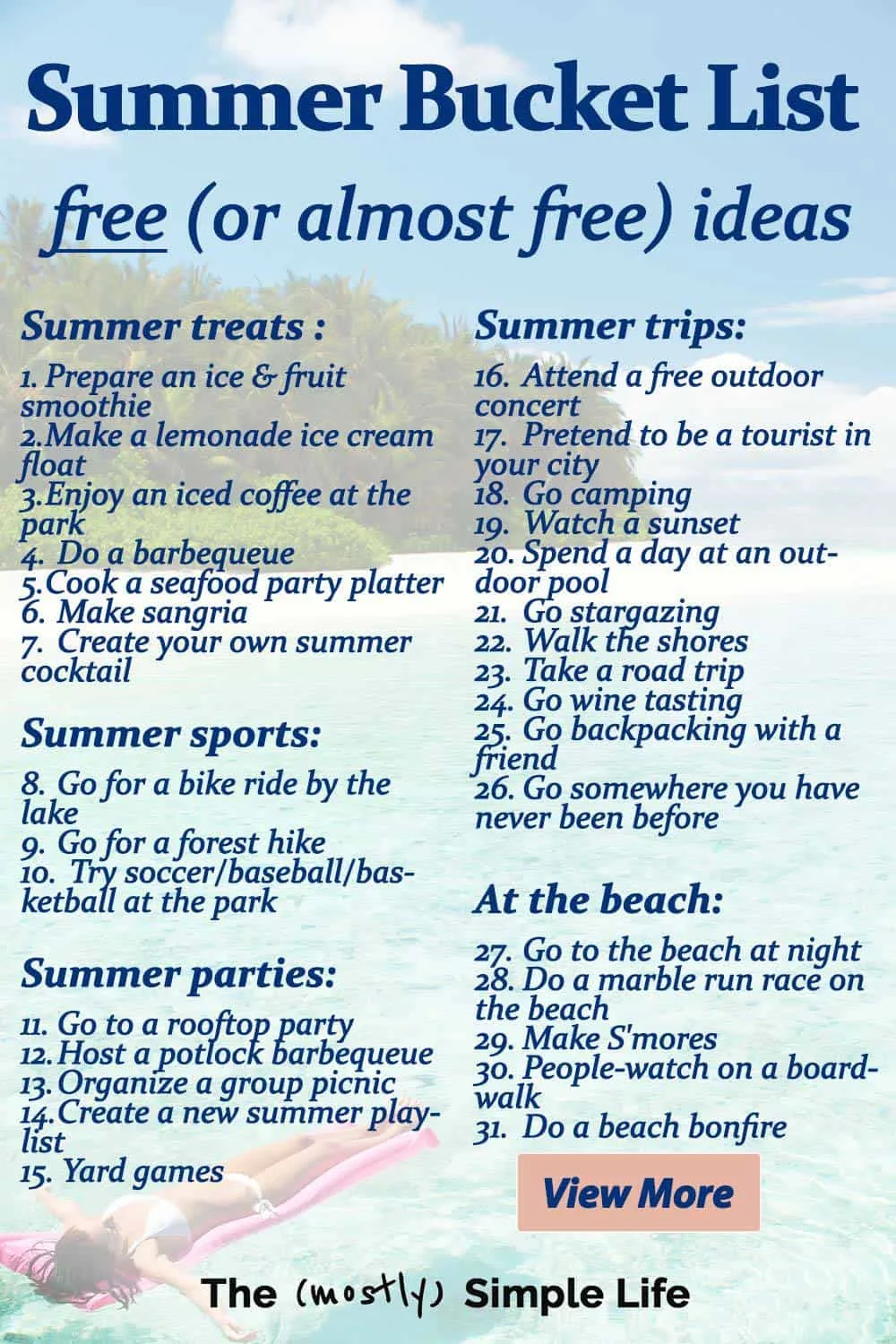 Summer Bucket List of Free (Or Almost Free) Ideas