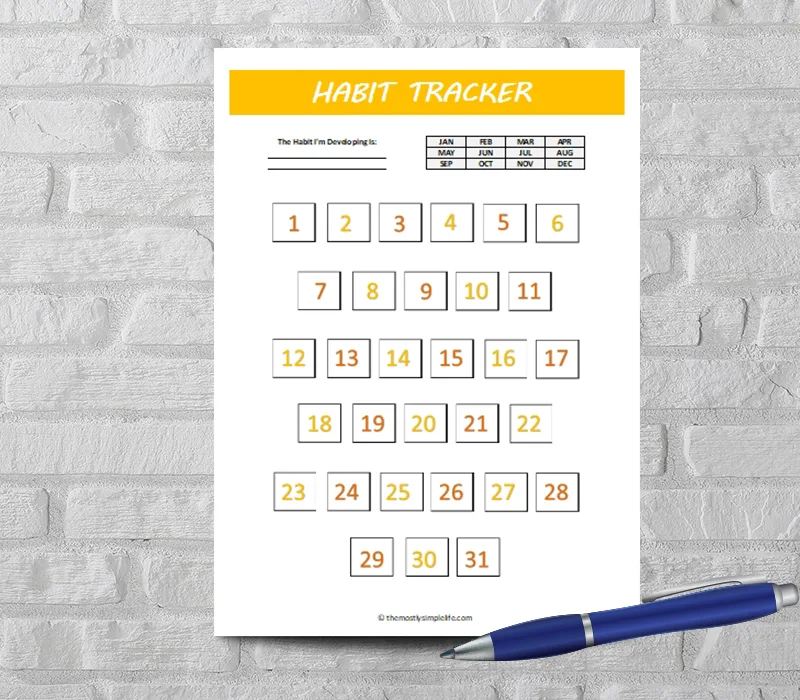 Habit Tracker for 1 month