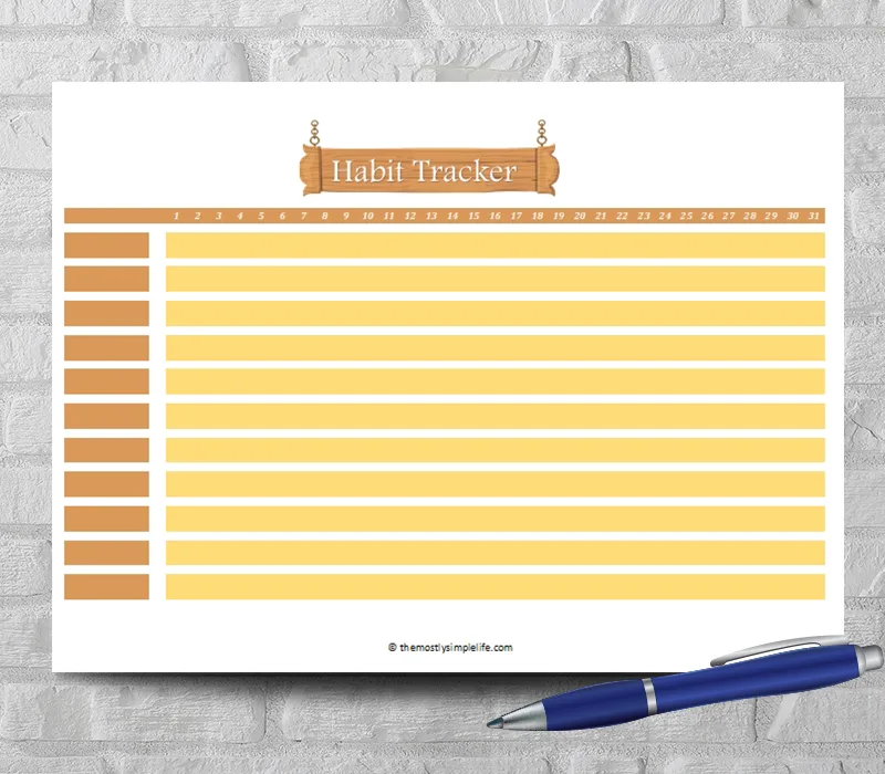 Montly Habit Tracker for Several Habits