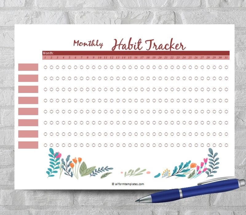 Monthly Habbit Tracker for several habits