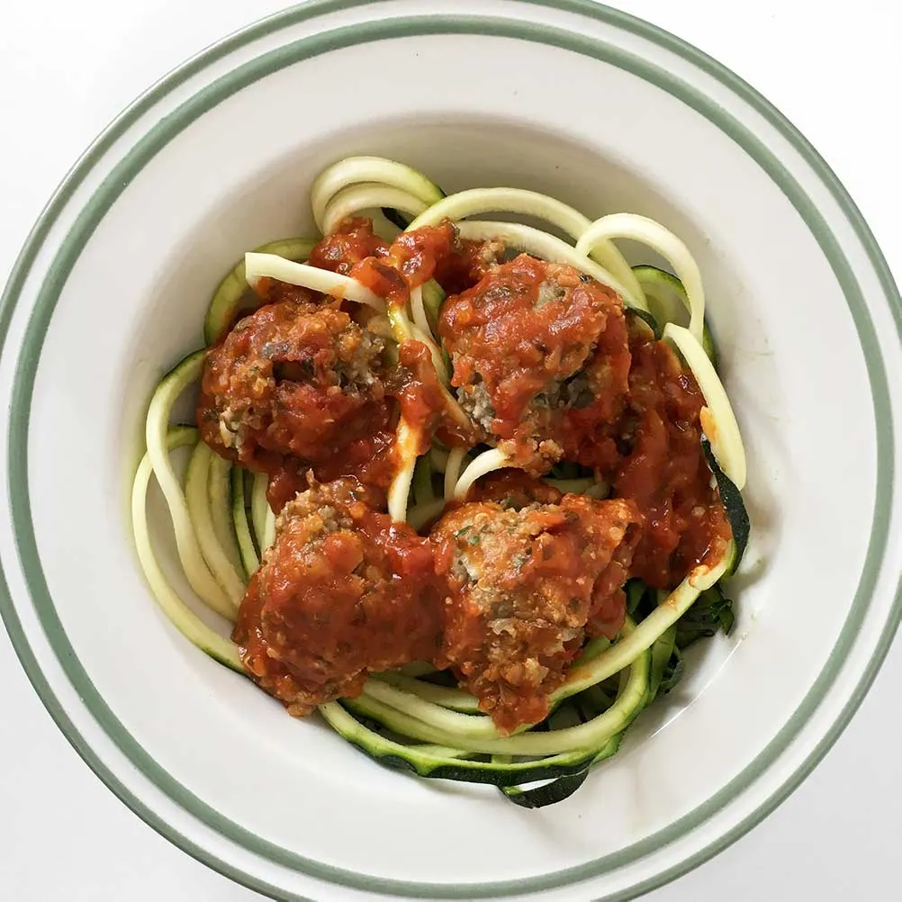 Lentil meat balls and pasta