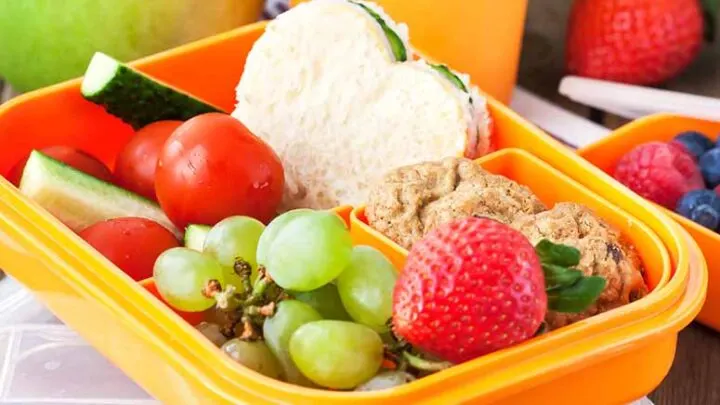 lunch box with fruits