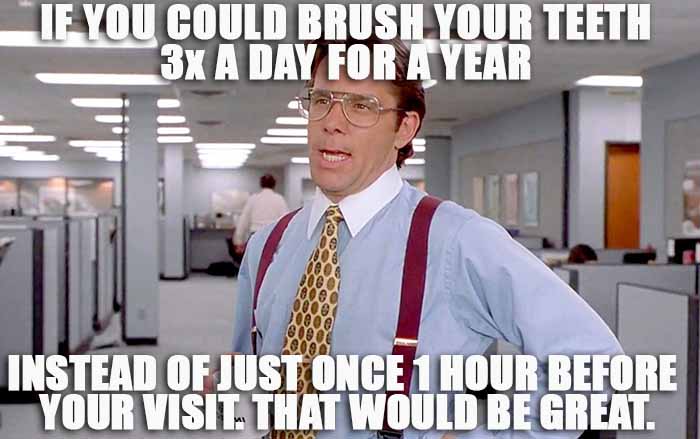 dentist joke with boss from office space

