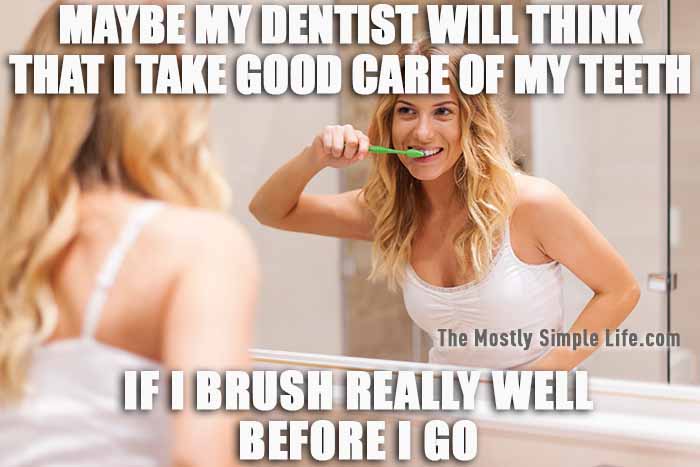 brushing before dentist joke