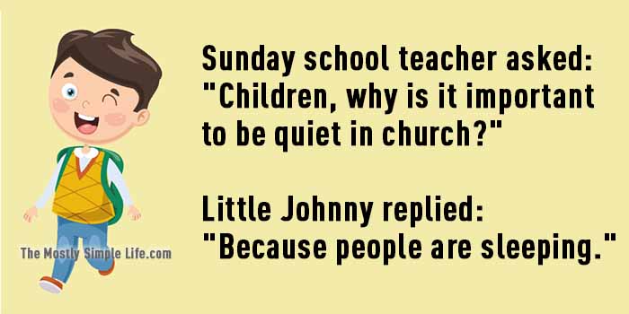 sunday school teacher little johnny joke