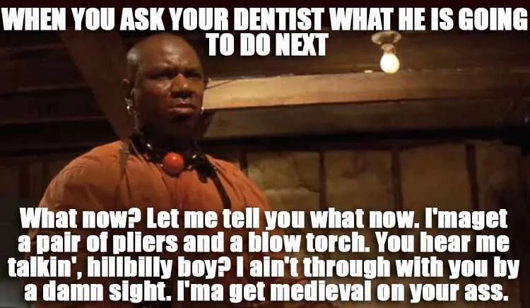 Marcellus Wallace as a dentist