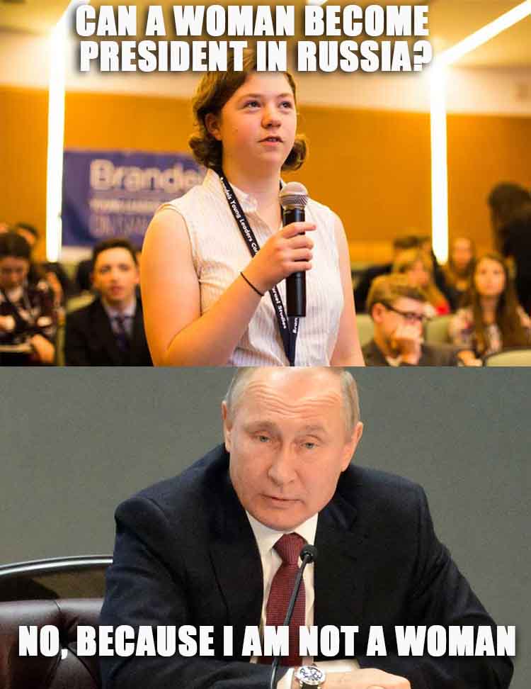 putin meme about a woman being russian president