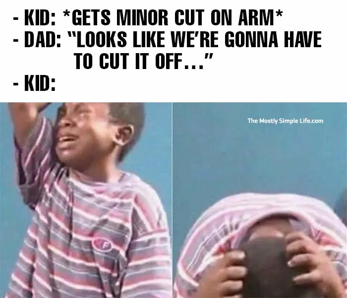 dad meme about cutting off arm