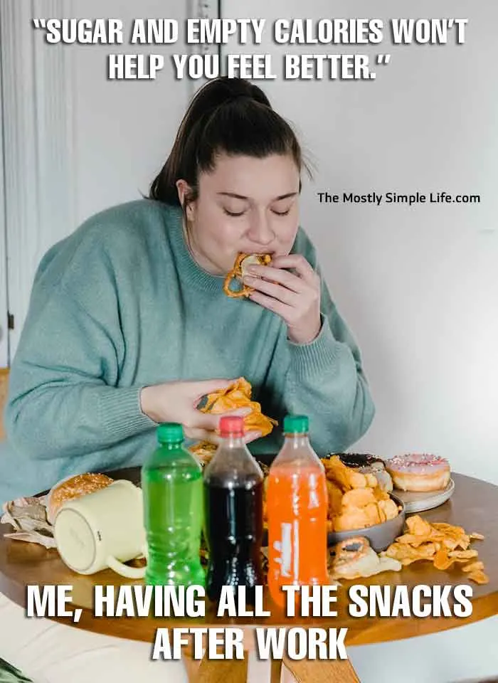 Mental health meme about empty calories