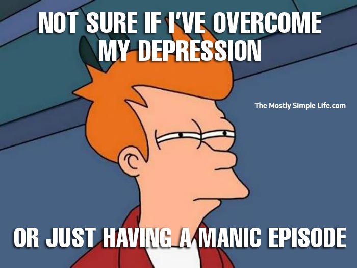 Mental health meme with Fry