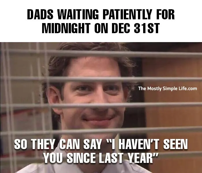 dad meme with Jim Halpert about New Years