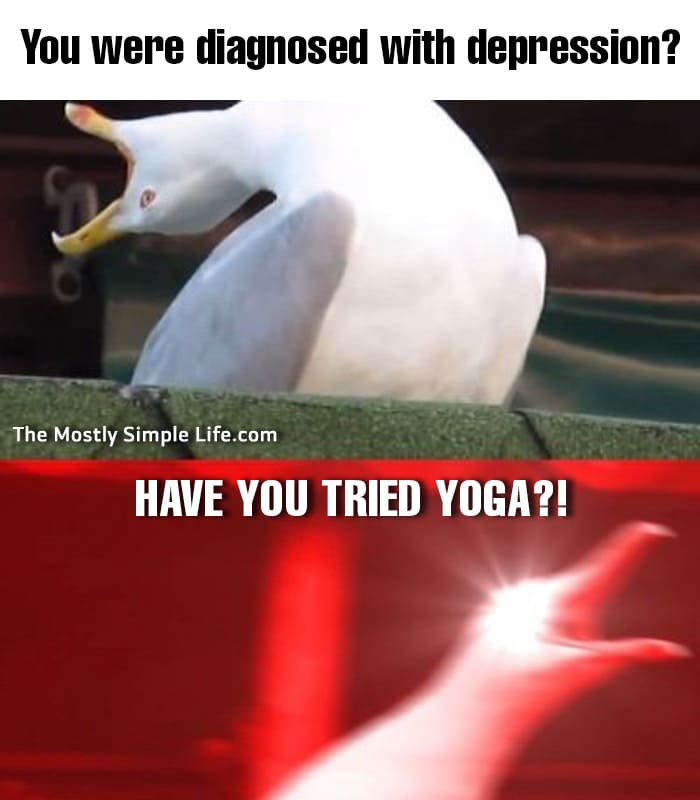 depression meme with yoga