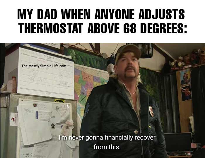 dad meme with Tiger King about thermostat