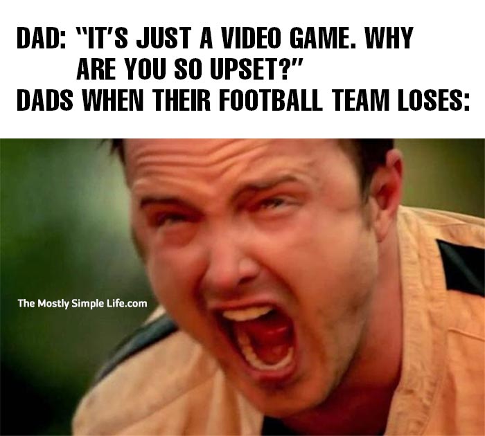 dad meme with Jesse Pinkman about football team losing
