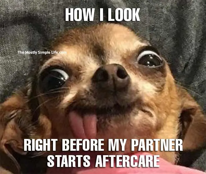 kinky meme about receiving aftercare