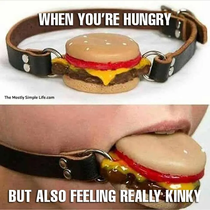 kinky meme with hamburger gag