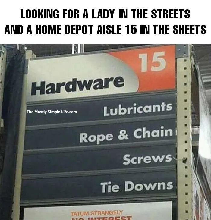 kinky meme with home depot aisle 15