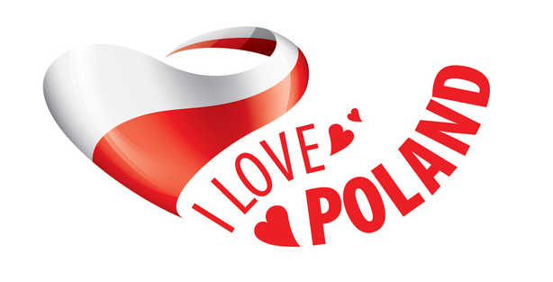 "I love poland" flag design