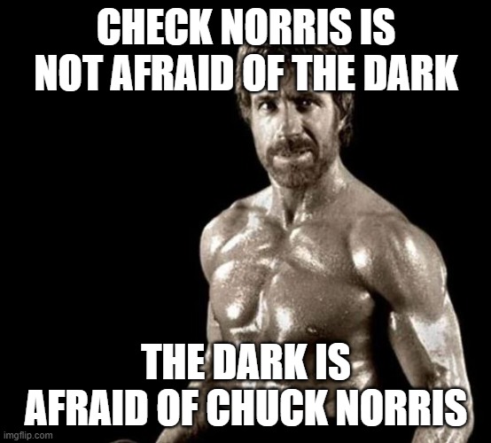 the dark is afraid of Chuck Norris