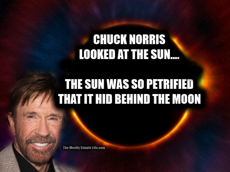 Chuck Norris looking at the sun joke