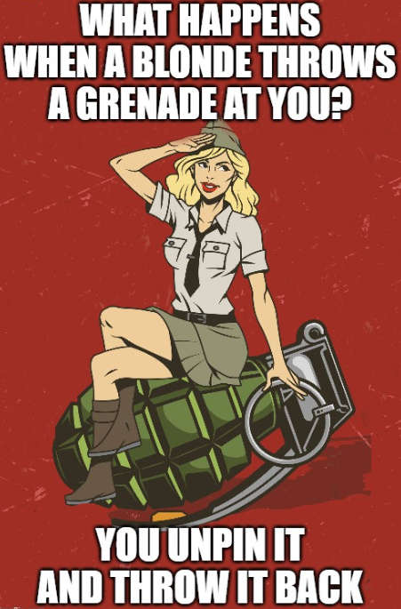 blonde grenade joke
