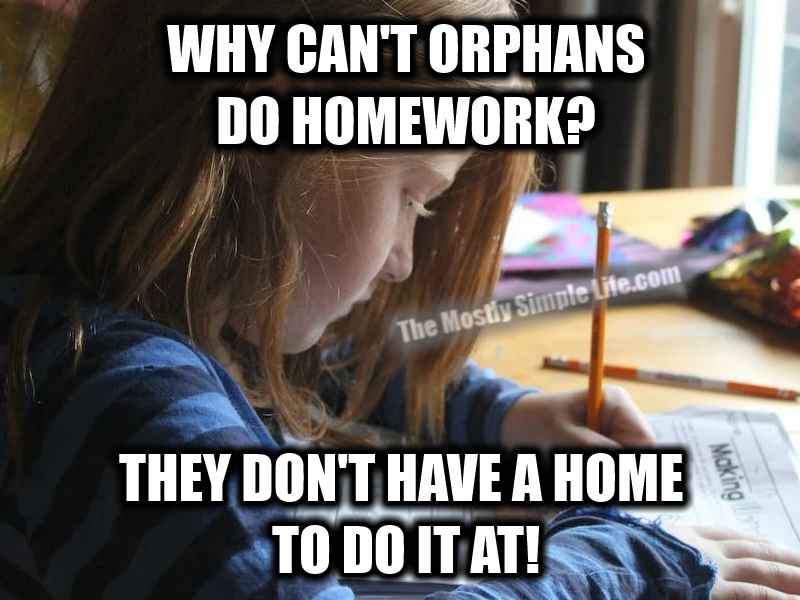 orphan homework joke