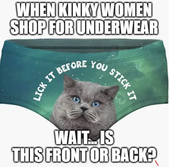 kinky meme about shopping for naughty women's wear