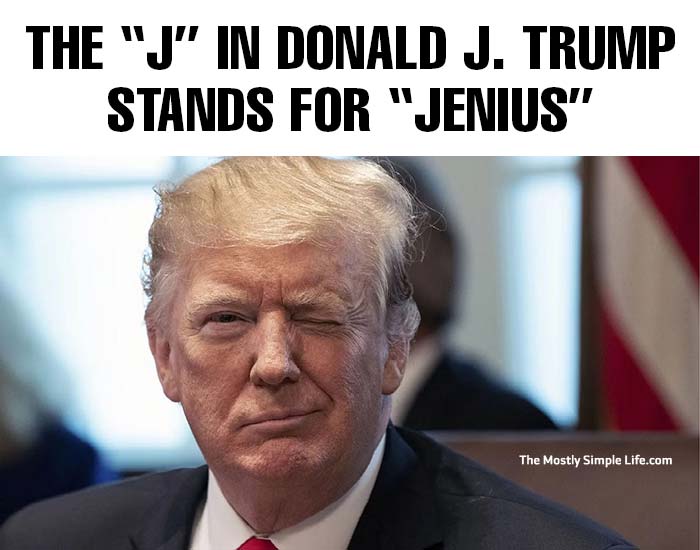 donald trump winking, j stands for jenius