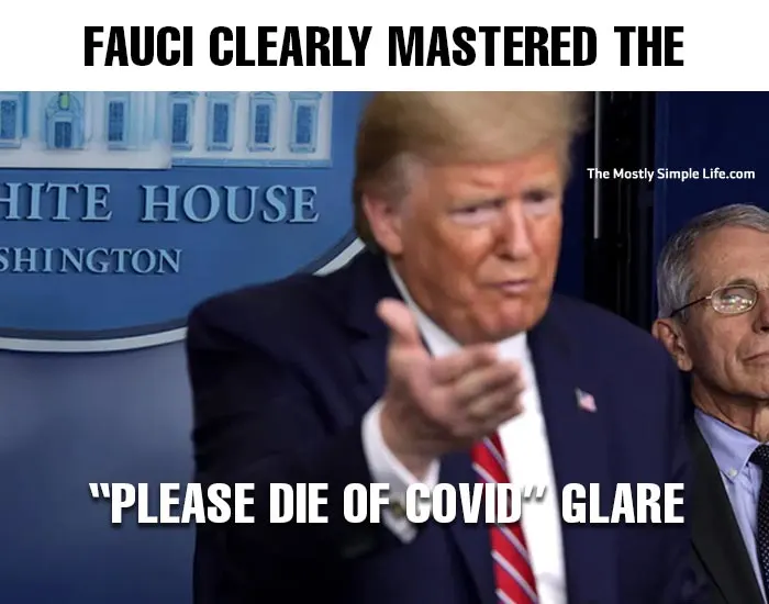 trump meme with fauci glaring