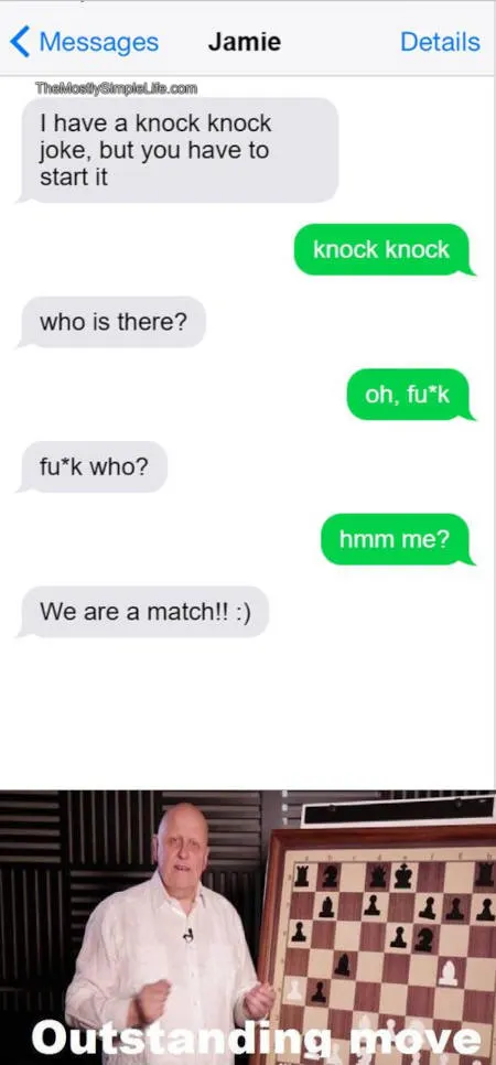 kinky knock knock joke over text messages