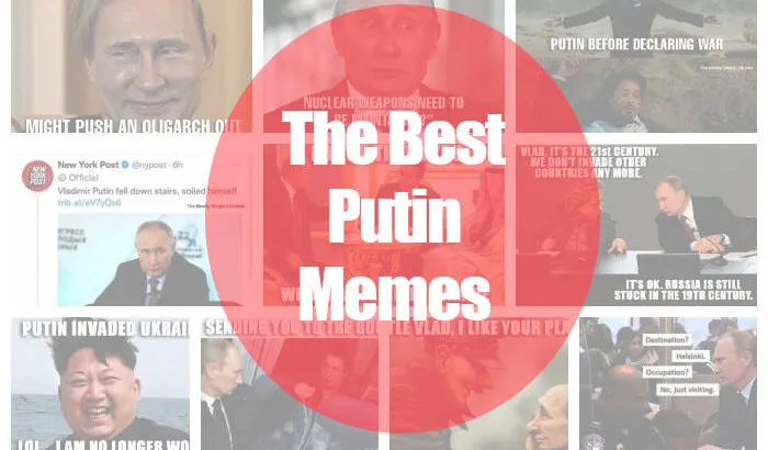 collage of putin memes