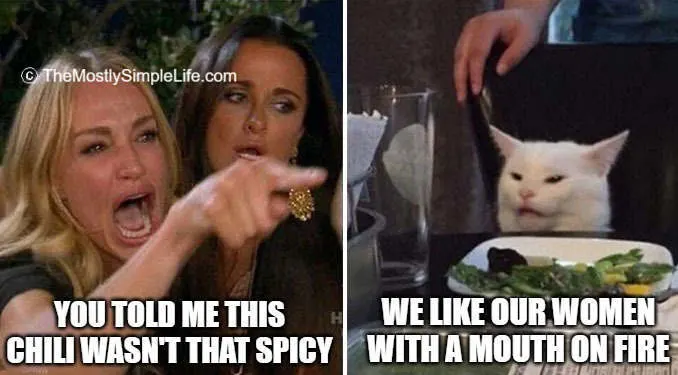 angry woman with spicy mexican food meme
