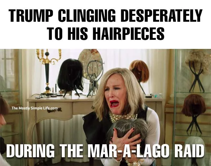 trump meme schitt's creek moira clinging to wigs, mar-a-lago raid