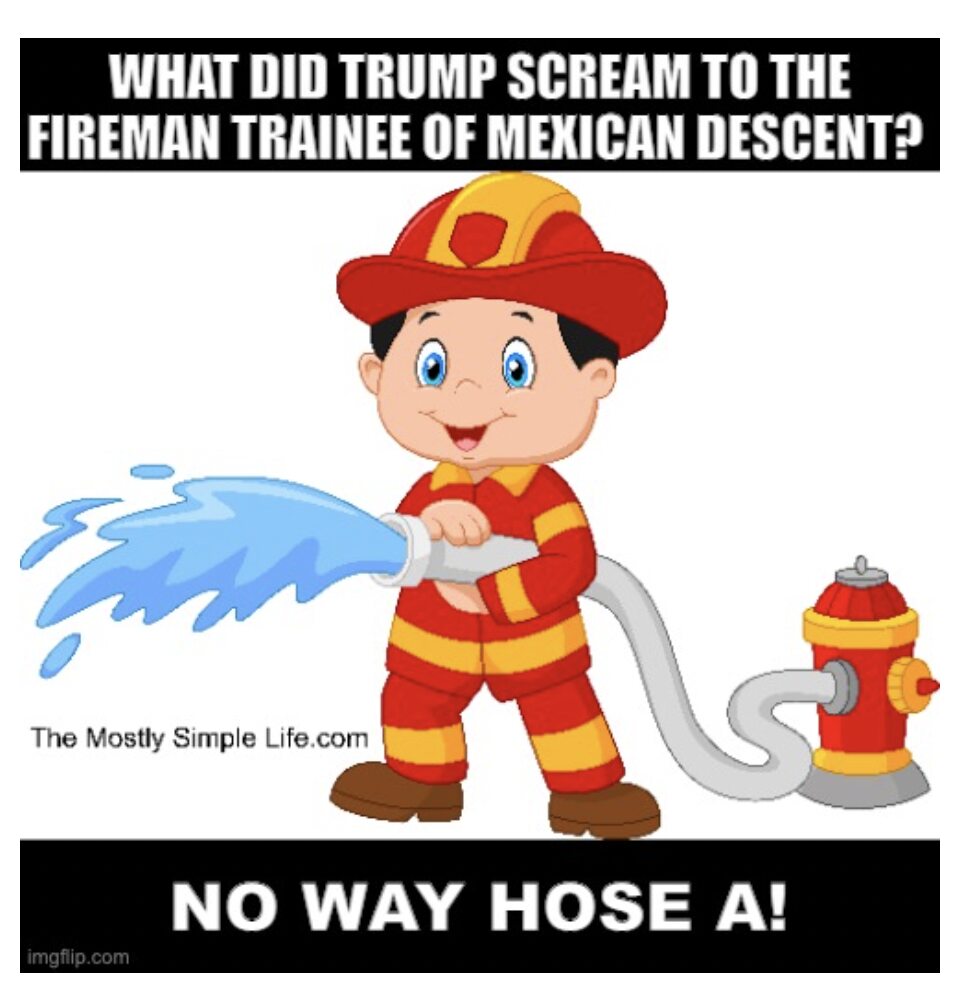 Fireman with hose cartoon image