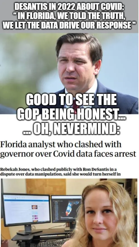 desantis meme about covid data